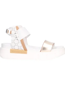 Sandalo platform Nero Giardini da donna platino