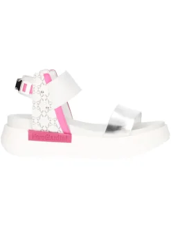 Sandalo platform Nero Giardini da donna bianco e argento