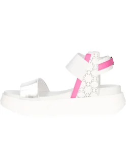 Sandalo platform Nero Giardini da donna bianco e argento