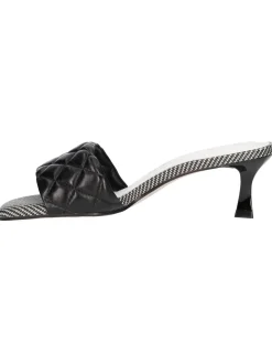 Sandalo tacco basso Capelli Rossi da donna nera