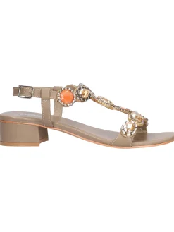 Sandalo tacco basso Melluso Walk da donna marrone