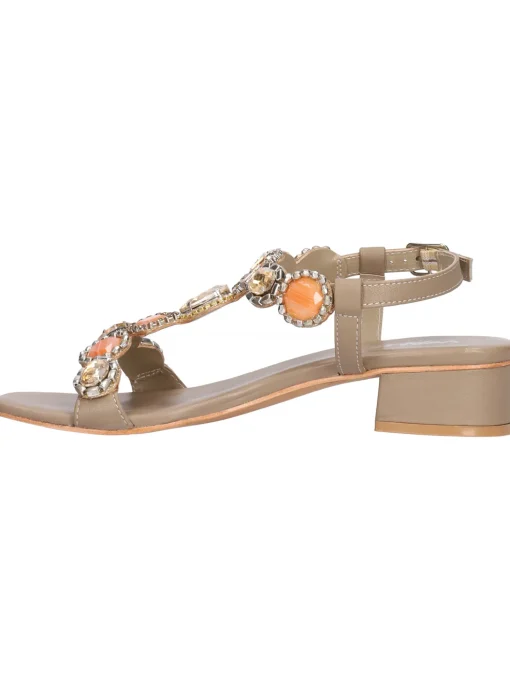 Sandalo tacco basso Melluso Walk da donna marrone