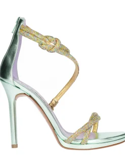 Sandalo tacco fino Albano da donna verde acqua