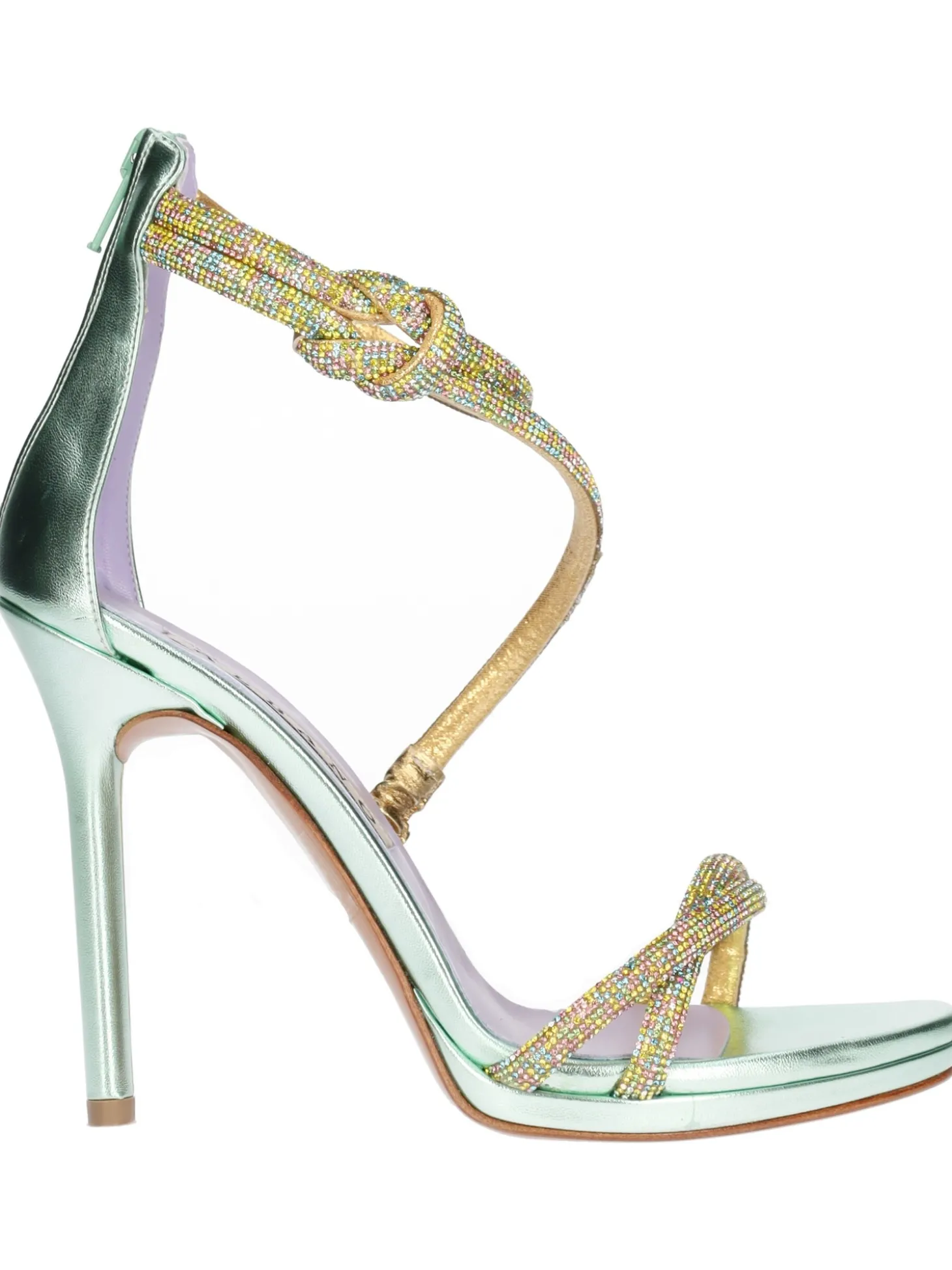 Sandalo tacco fino Albano da donna verde acqua
