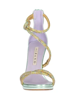 Sandalo tacco fino Albano da donna verde acqua