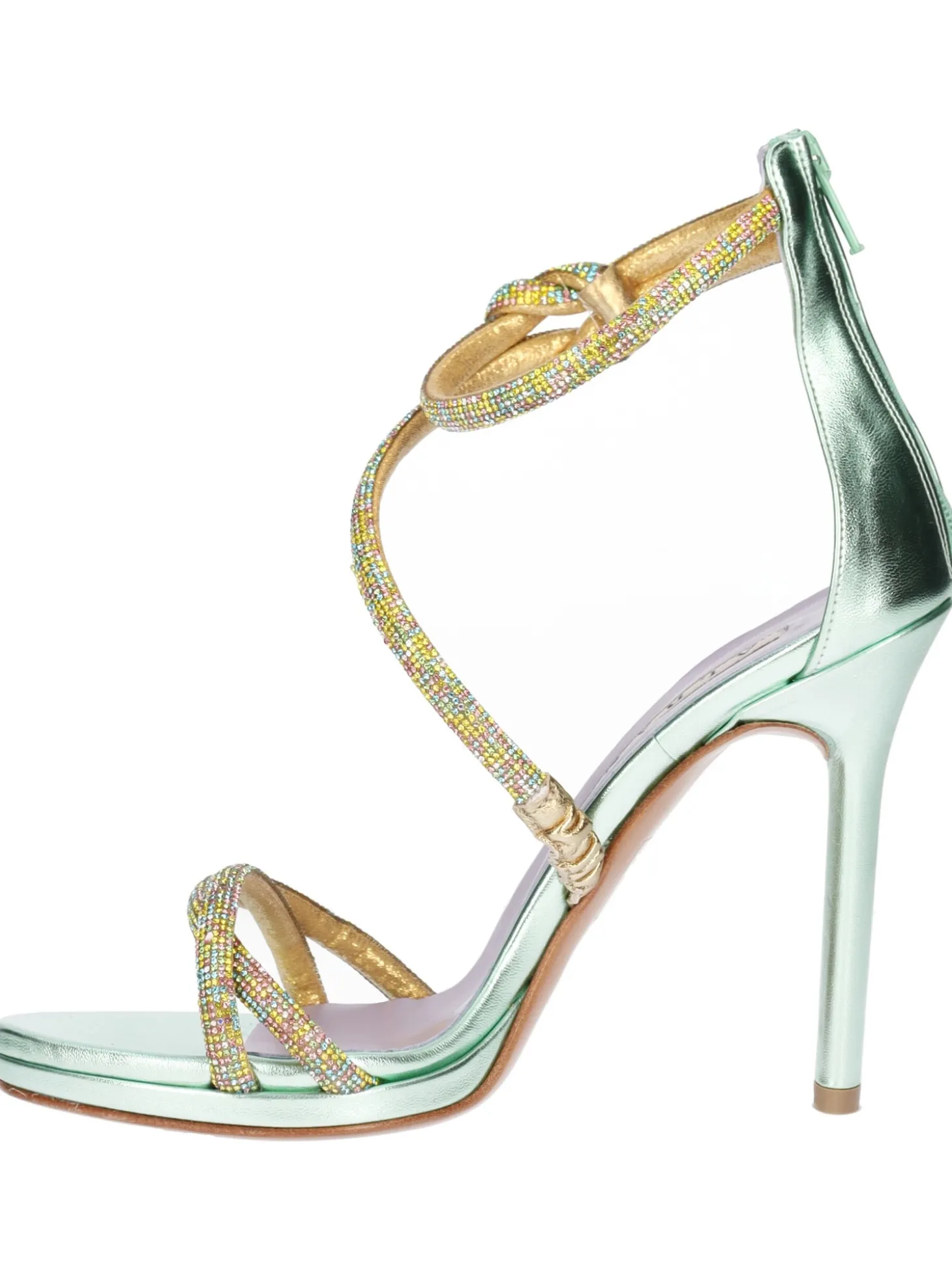 Sandalo tacco fino Albano da donna verde acqua