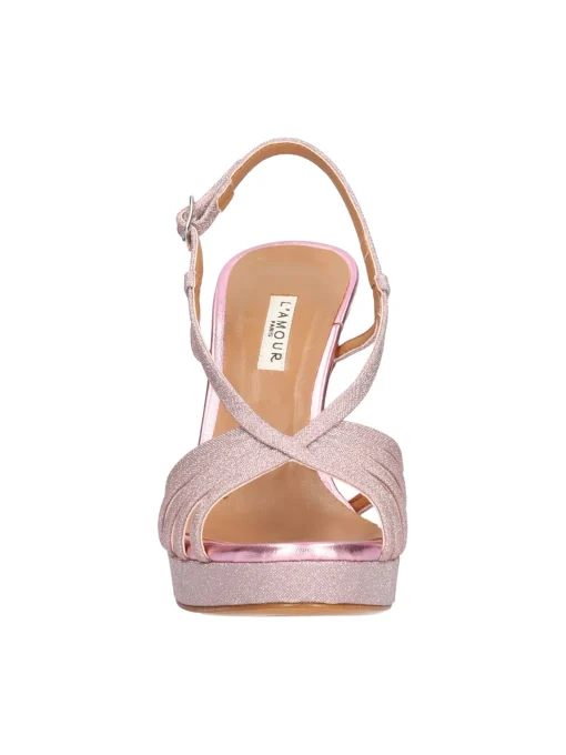 Sandalo tacco fino L'Amour da donna rosa glitter