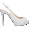 Sandalo tacco fino Melluso da donna argento glitter