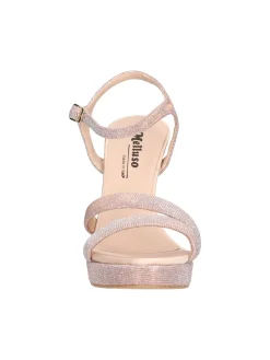 Sandalo tacco fino Melluso da donna cipria glitter