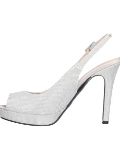 Sandalo tacco fino Melluso da donna argento glitter