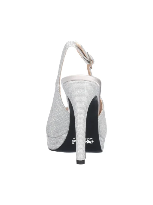 Sandalo tacco fino Melluso da donna argento glitter