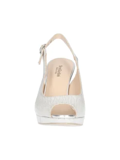 Sandalo tacco fino Nero Giardini da donna argento glitter