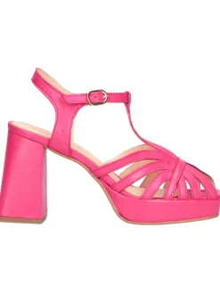 Sandalo tacco largo Albachiara da donna fucsia