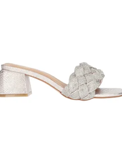 Sandalo tacco largo Alma Blue da donna argento
