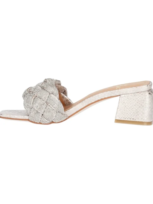 Sandalo tacco largo Alma Blue da donna argento