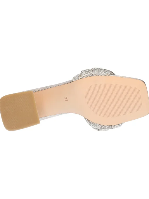 Sandalo tacco largo Alma Blue da donna argento