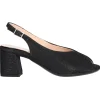Sandalo tacco largo Confort da donna nero glitter