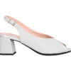 Sandalo tacco largo Confort da donna argento glitter
