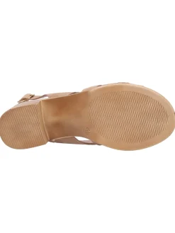 Sandalo tacco largo Confort da donna taupe
