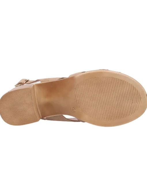Sandalo tacco largo Confort da donna taupe