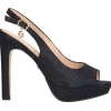 Sandalo tacco largo Goldu0026amp;Gold da donna nero glitter
