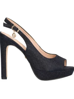 Sandalo tacco largo Goldu0026amp;Gold da donna nero glitter