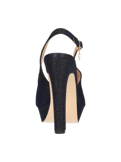 Sandalo tacco largo Goldu0026amp;Gold da donna nero glitter
