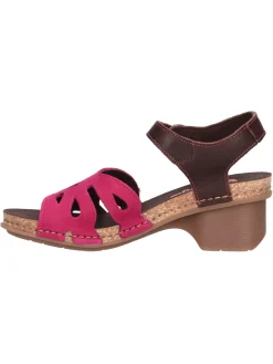 Sandalo tacco largo Jungla da donna fucsia scuro