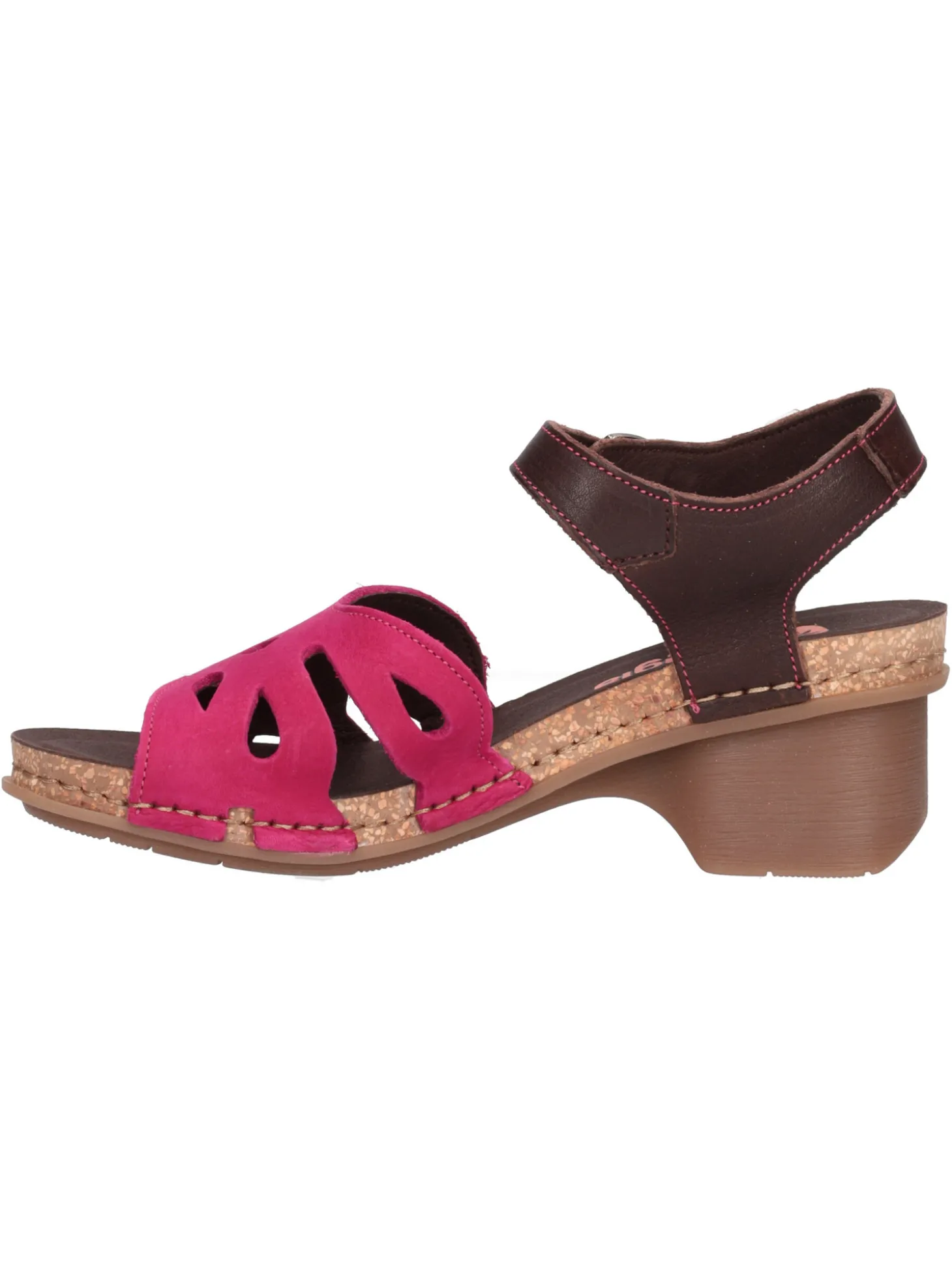 Sandalo tacco largo Jungla da donna fucsia scuro