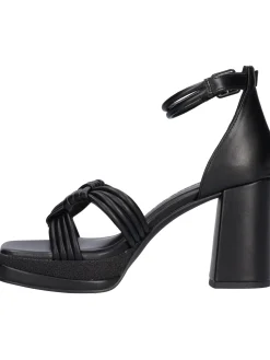 Sandalo tacco largo Marco Tozzi da donna nero