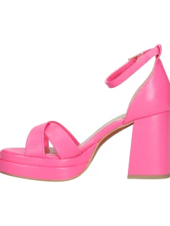 Sandalo tacco largo Marco Tozzi da donna fucsia