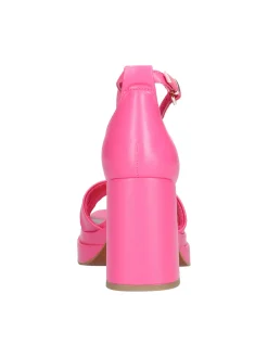 Sandalo tacco largo Marco Tozzi da donna fucsia