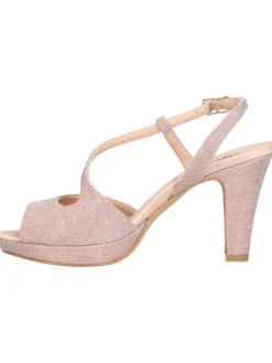 Sandalo tacco largo Melluso da donna cipria glitter