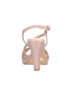 Sandalo tacco largo Melluso da donna cipria glitter