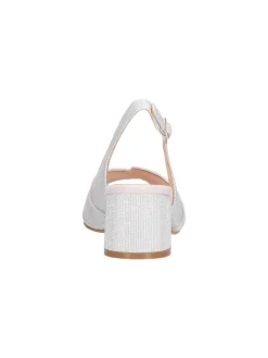 Sandalo tacco largo Melluso da donna argento glitter
