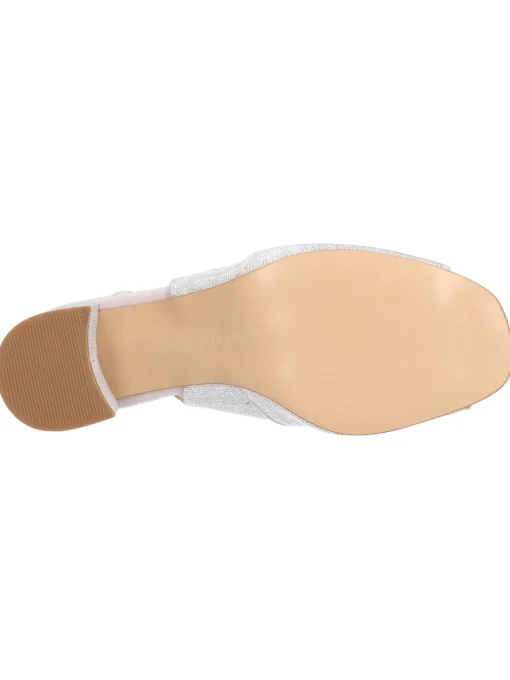 Sandalo tacco largo Melluso da donna argento glitter