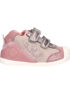 Scarpa Biomecanics primi passi bambina rosa e grigia