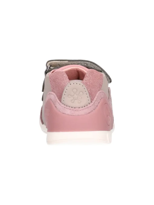 Scarpa Biomecanics primi passi bambina rosa e grigia