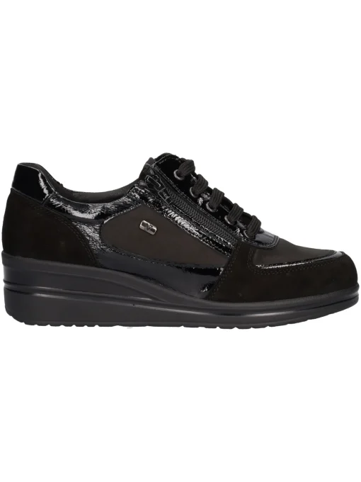 Scarpa casual con zeppa Valleverde da donna nera