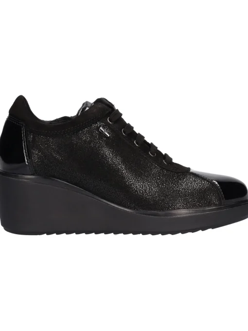 Scarpa casual con zeppa Valleverde da donna nera