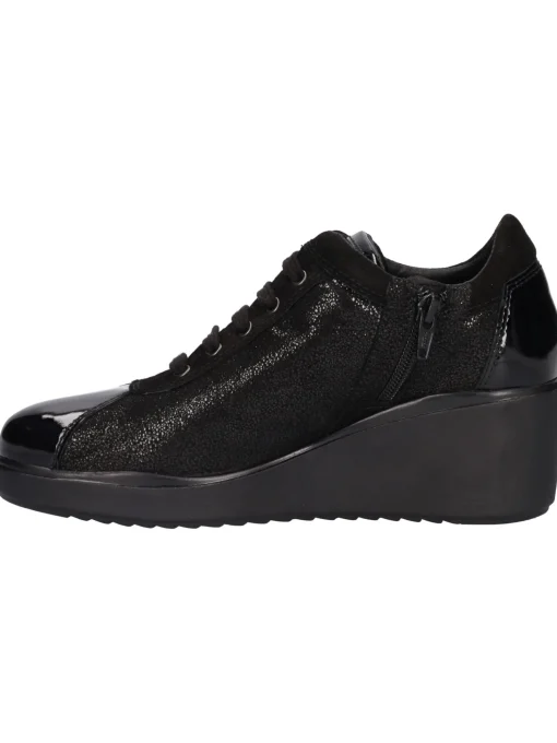 Scarpa casual con zeppa Valleverde da donna nera