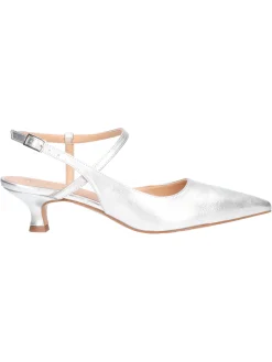 Scarpa con tacco basso Liviana da donna argento metal