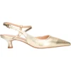 Scarpa con tacco basso Liviana da donna laminata platino