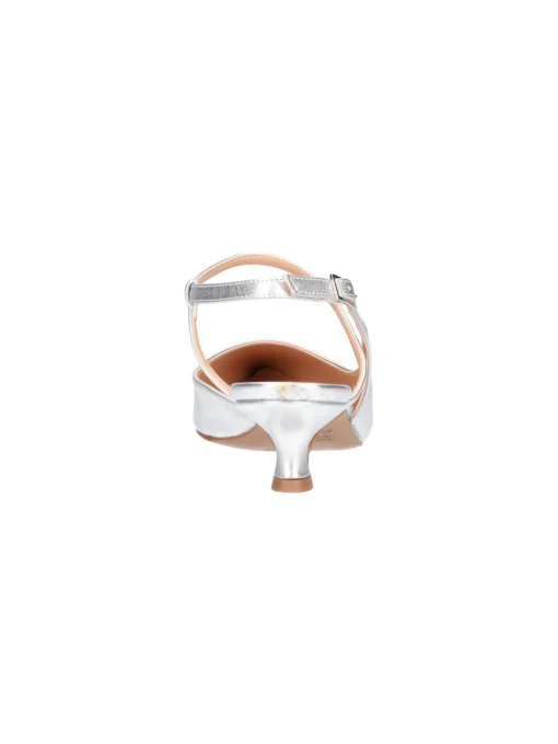 Scarpa con tacco basso Liviana da donna argento metal