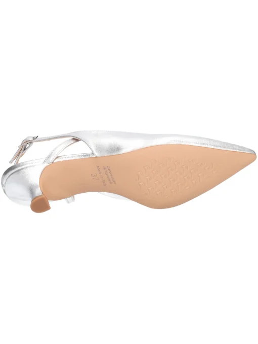 Scarpa con tacco basso Liviana da donna argento metal
