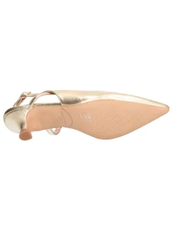 Scarpa con tacco basso Liviana da donna laminata platino