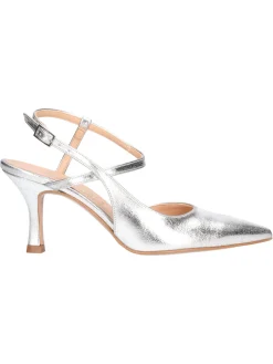 Scarpa con tacco fino Liviana da donna laminata argento