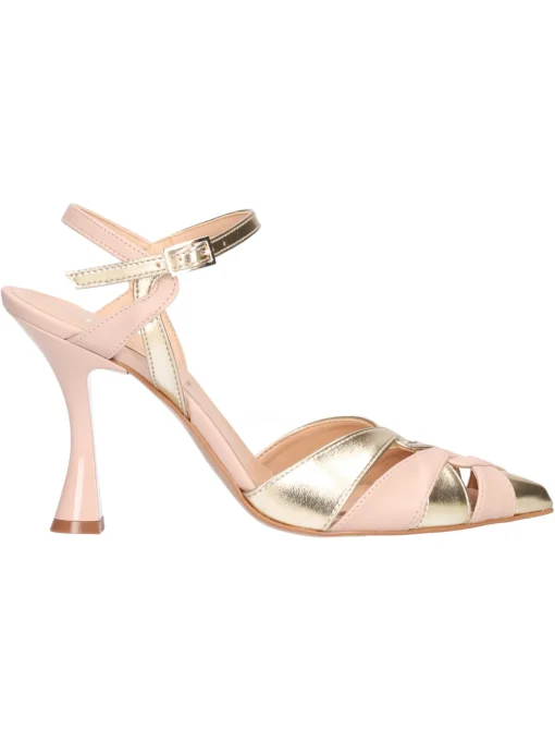 Scarpa con tacco fino Liviana da donna platino e nude