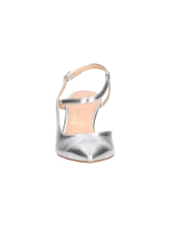 Scarpa con tacco fino Liviana da donna laminata argento