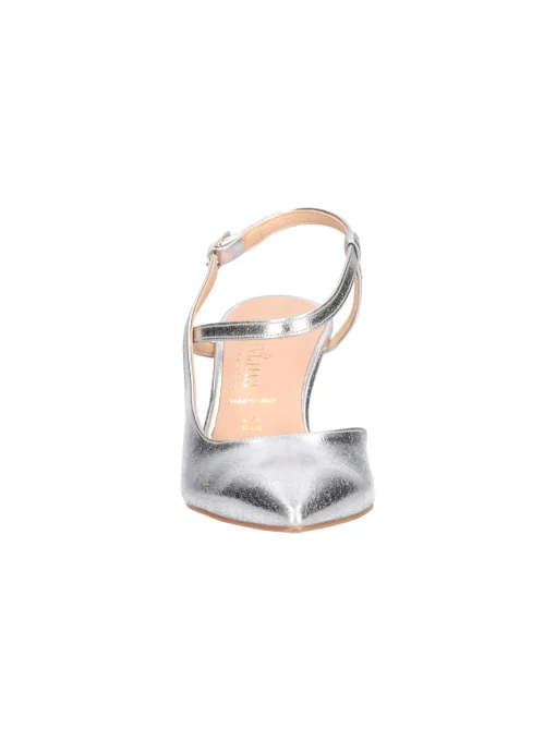 Scarpa con tacco fino Liviana da donna laminata argento